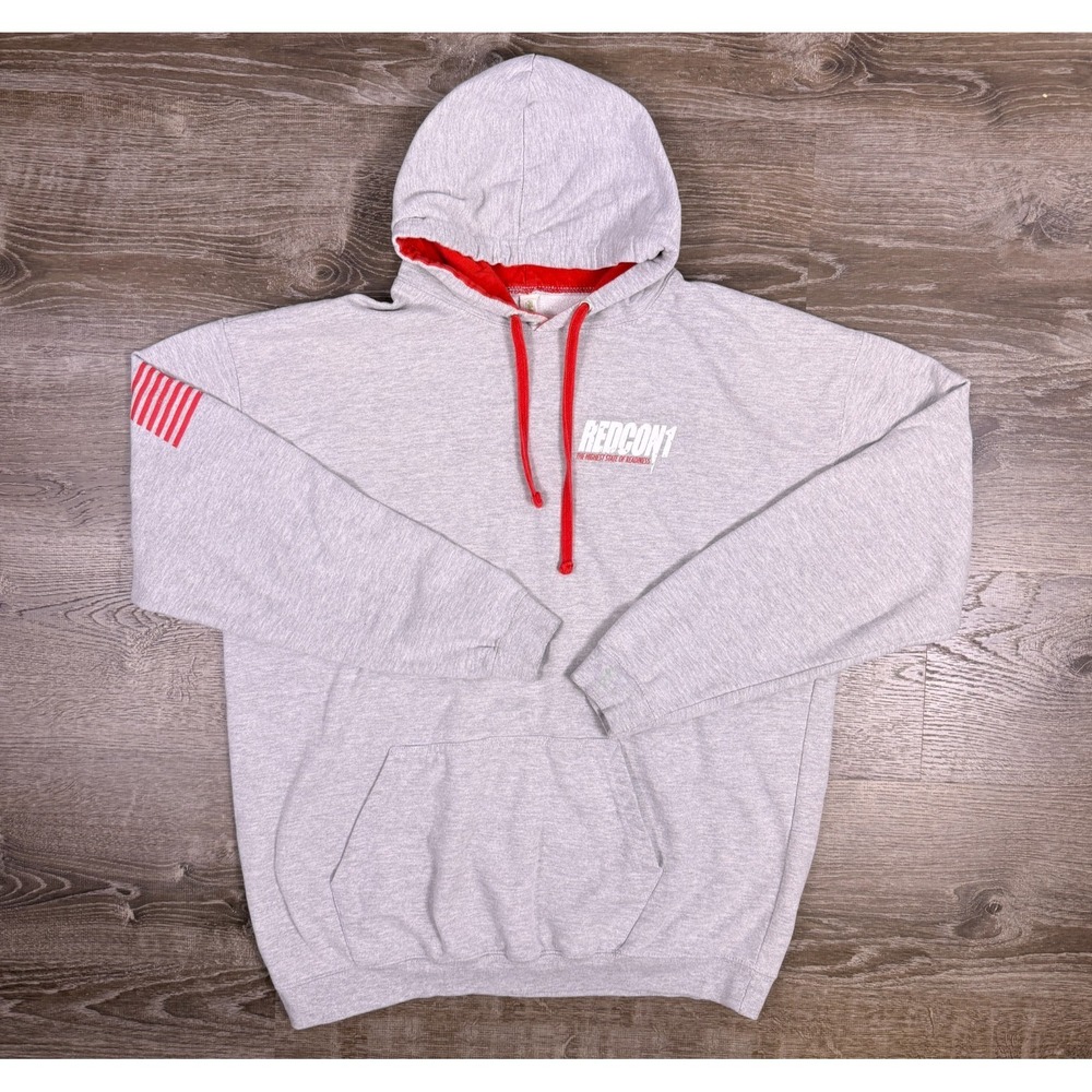 Redcon‎ 1 Hoodie 2XL Gray Graphic Pullover Gym Fitness Sweatshirt